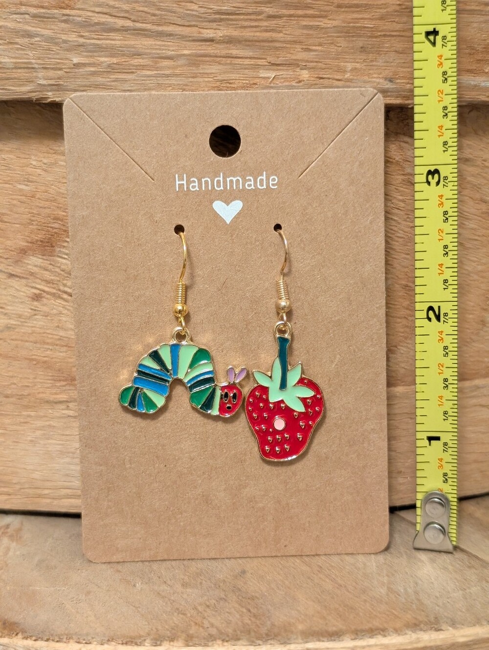 The Very Hungry Caterpillar Enamel Metal Earrings NEW